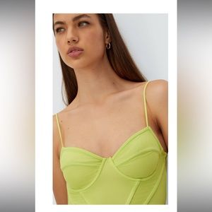 Stradivarius Lime Green Plain tulle corset